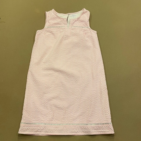 Vineyard Vines Pink & White Seersucker Sleeveless Dress Size 14 - Picture 1 of 11